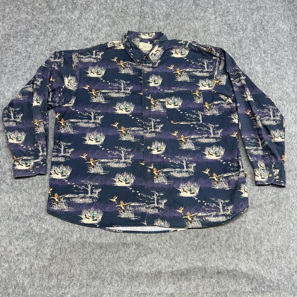 Outdoor Life Shirt Mens 3XL Blue Duck Long Sleeve Field Tested Hunting Camp